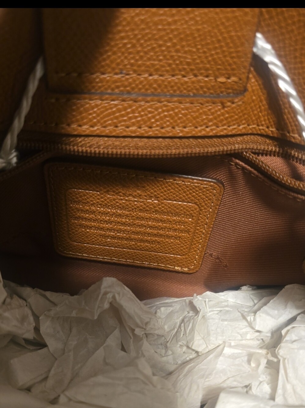 Coach Stanton 26 - Carryall Saddle Brown Crossgrain Leather Satchel Bag - Picture 7 of 16